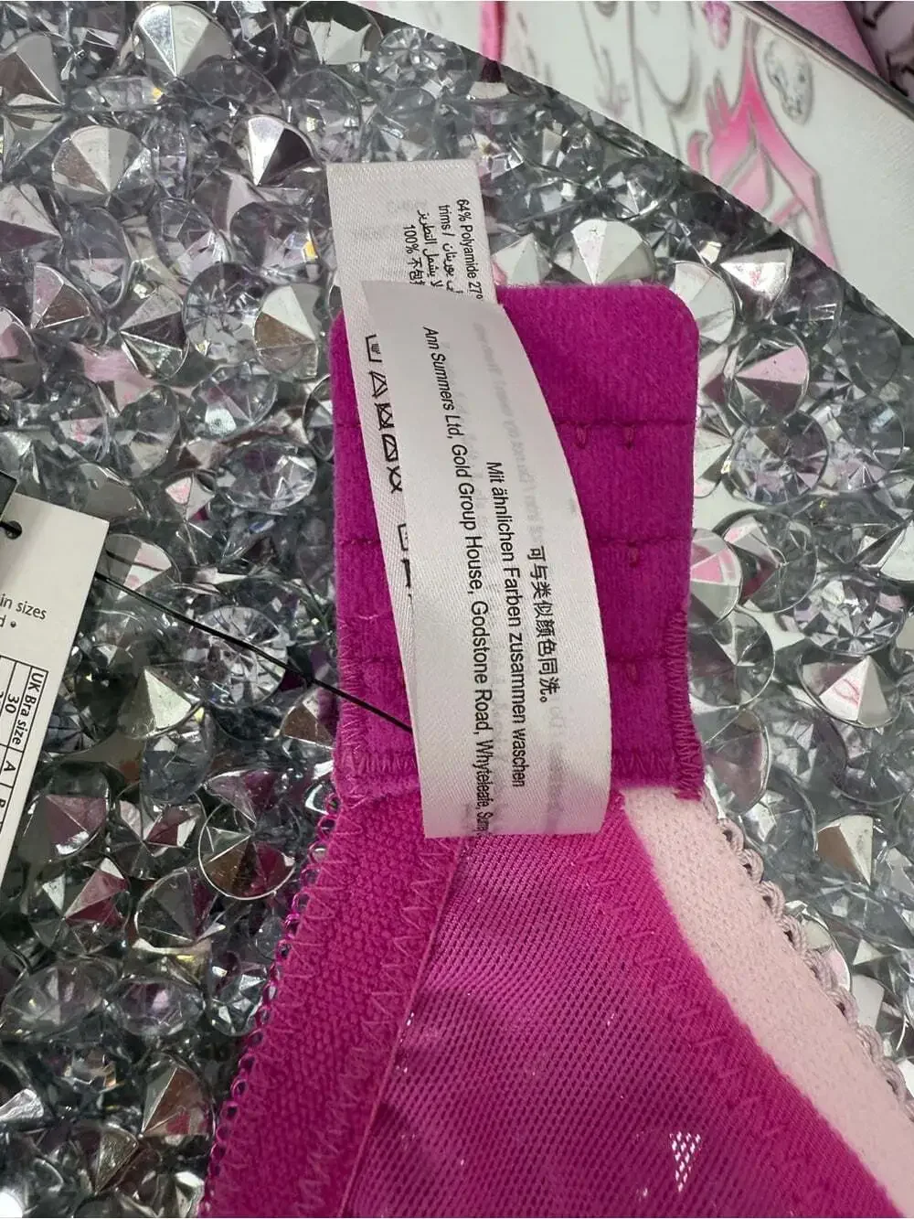 Ann summers bra 30H rare jewel Lace Underwire Bra in Berry Pink - Babydoll Bling